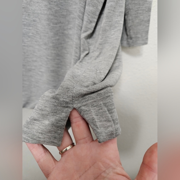 Theory small gray 3/4 dolman Dropped shoulder sleeve v neck pullover soft Shirt - Picture 6 of 7